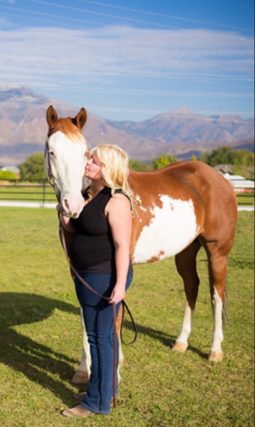 Jessica Stabler with paint horse